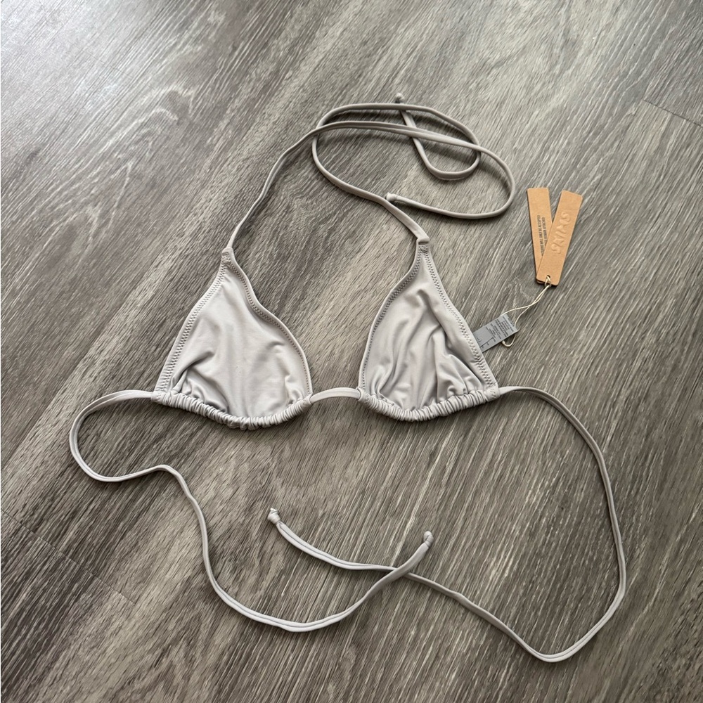 Skims Gray Triangle Bikini Top